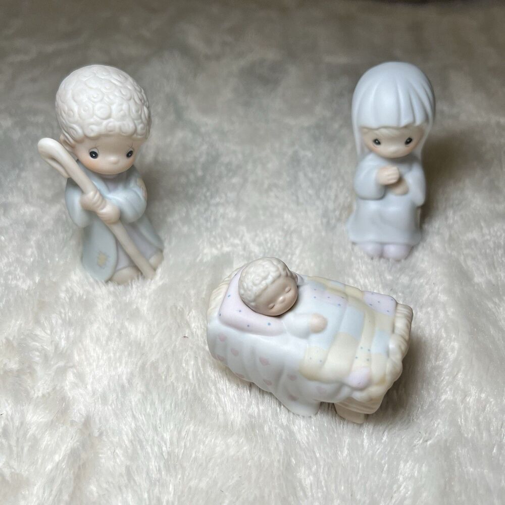 Precious Moments Come Let Us Adore Him Nativity Set 3 Pc Holy Family 142743 1982